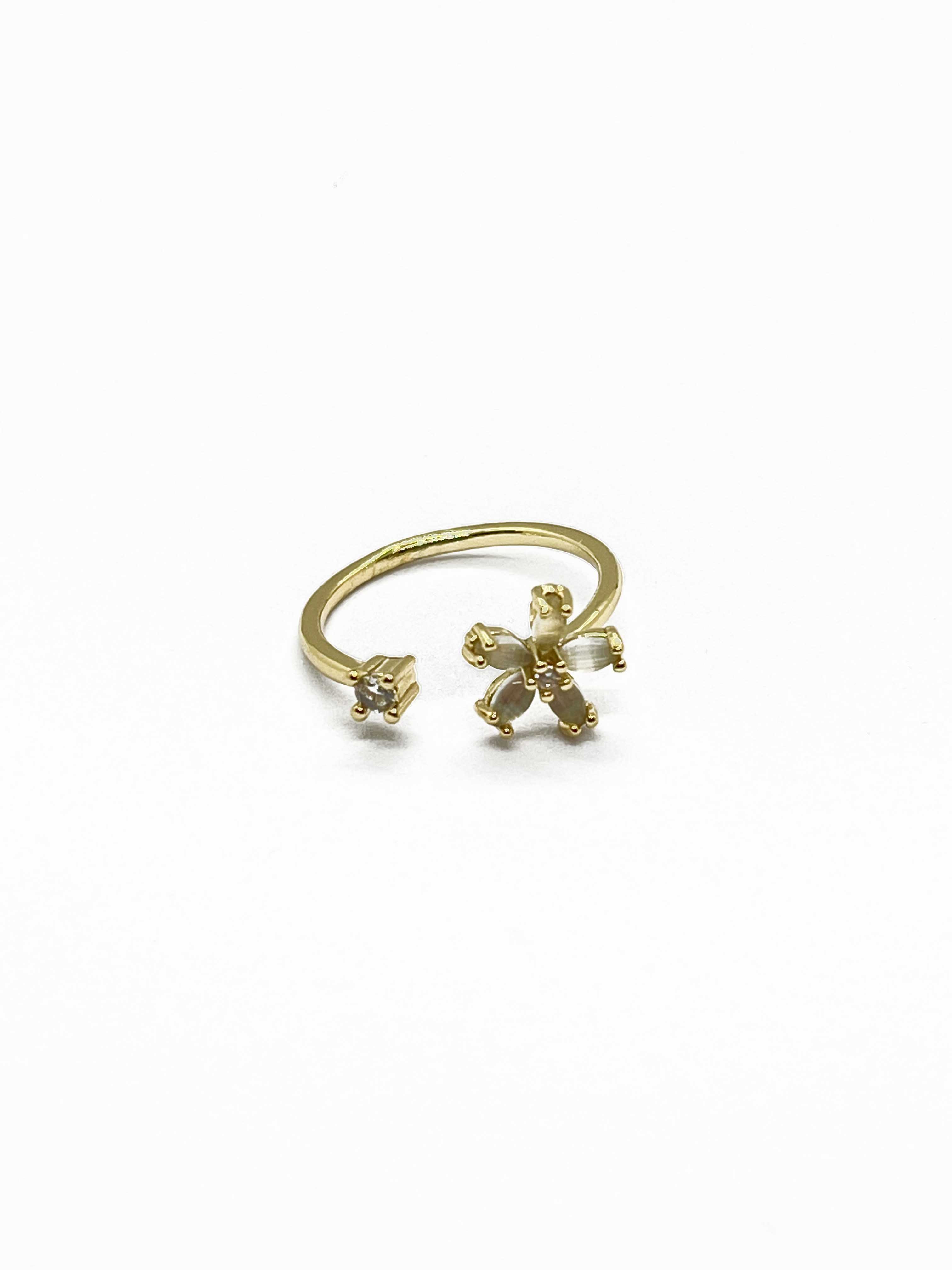 Women’s Titanium Steel Geometric Ring with Zirconia