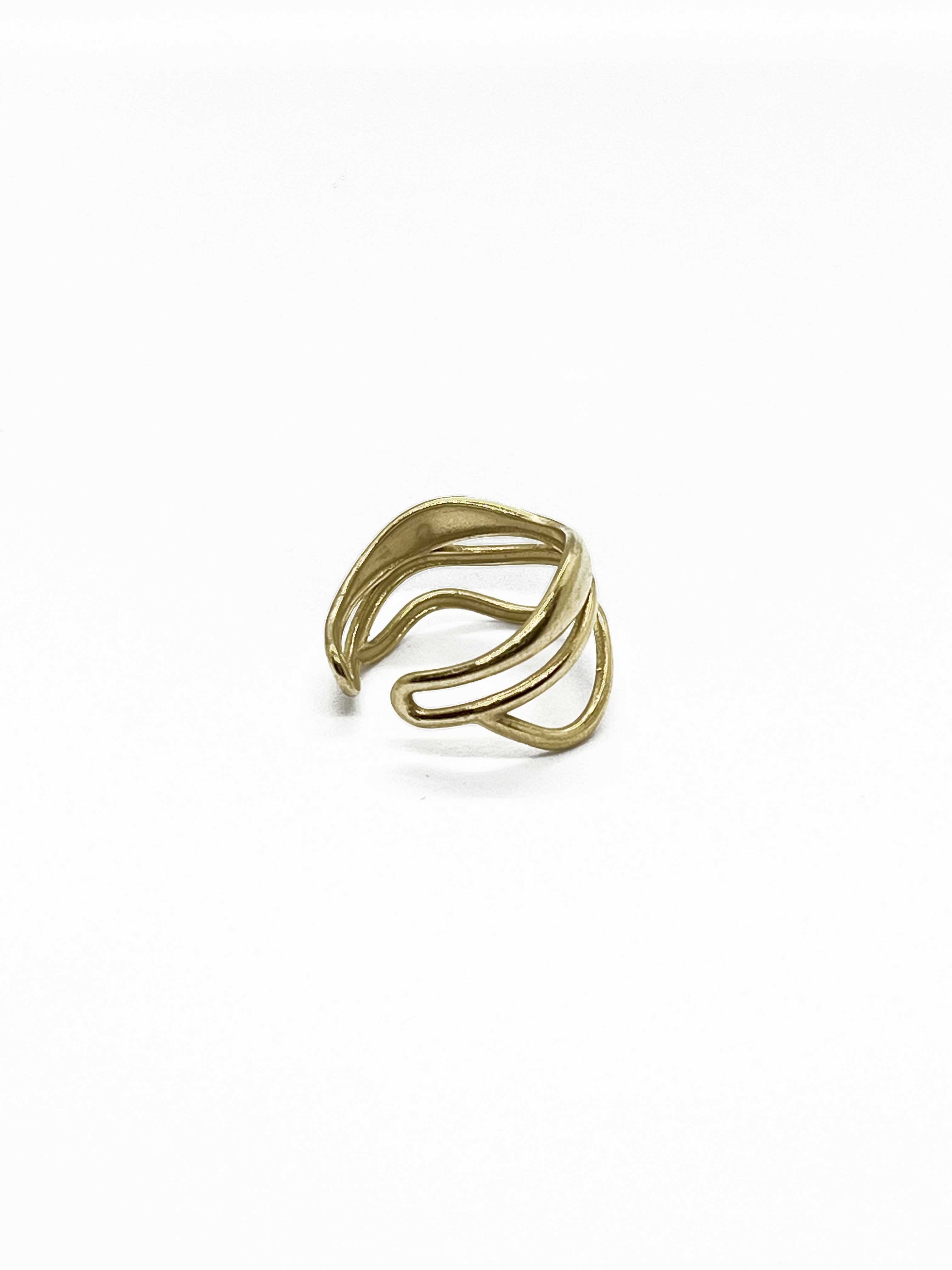 Chic Adjustable Wave Ring – Gold Plated