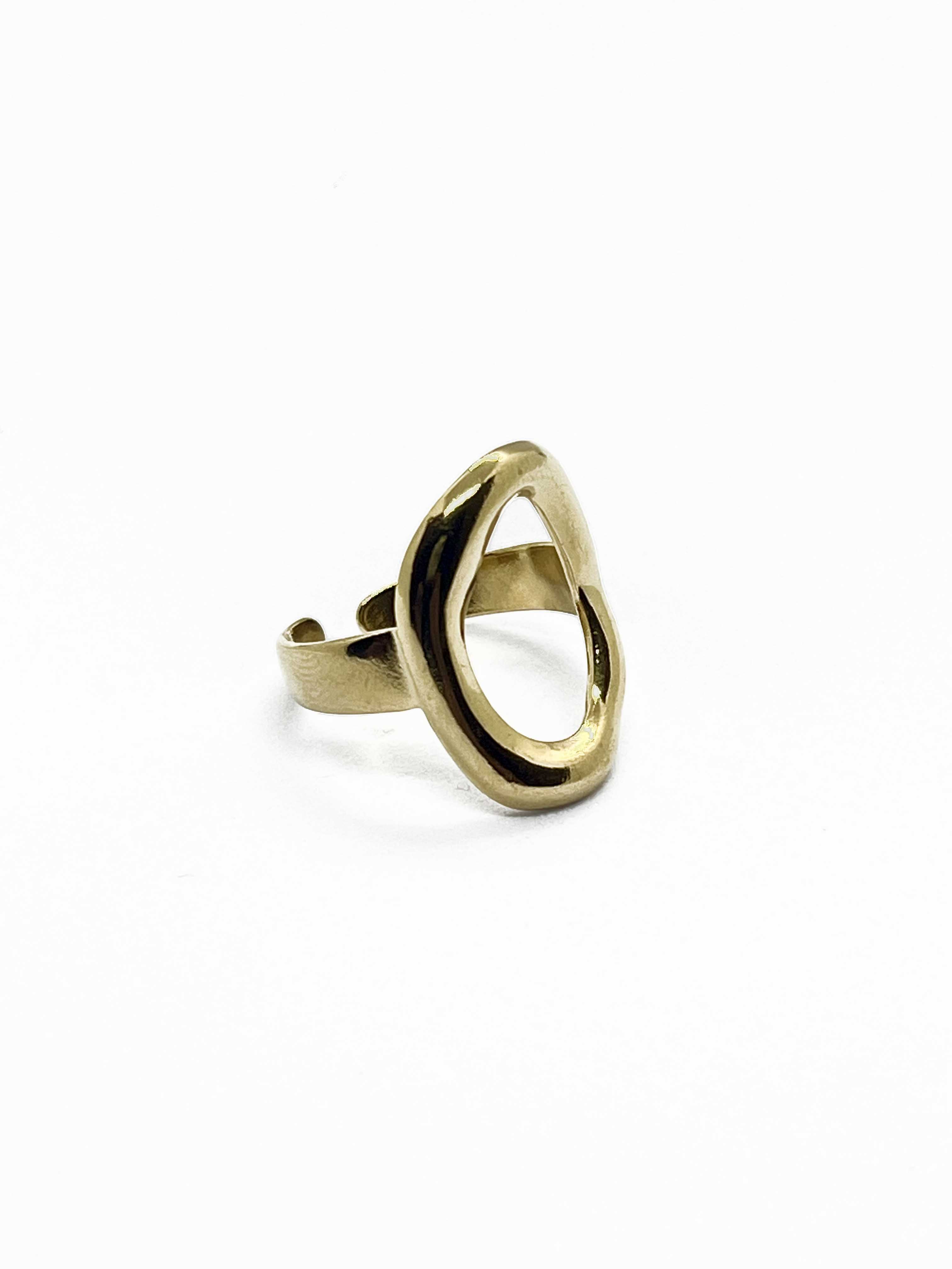 Sculpted Oval Open Loop Statement Ring