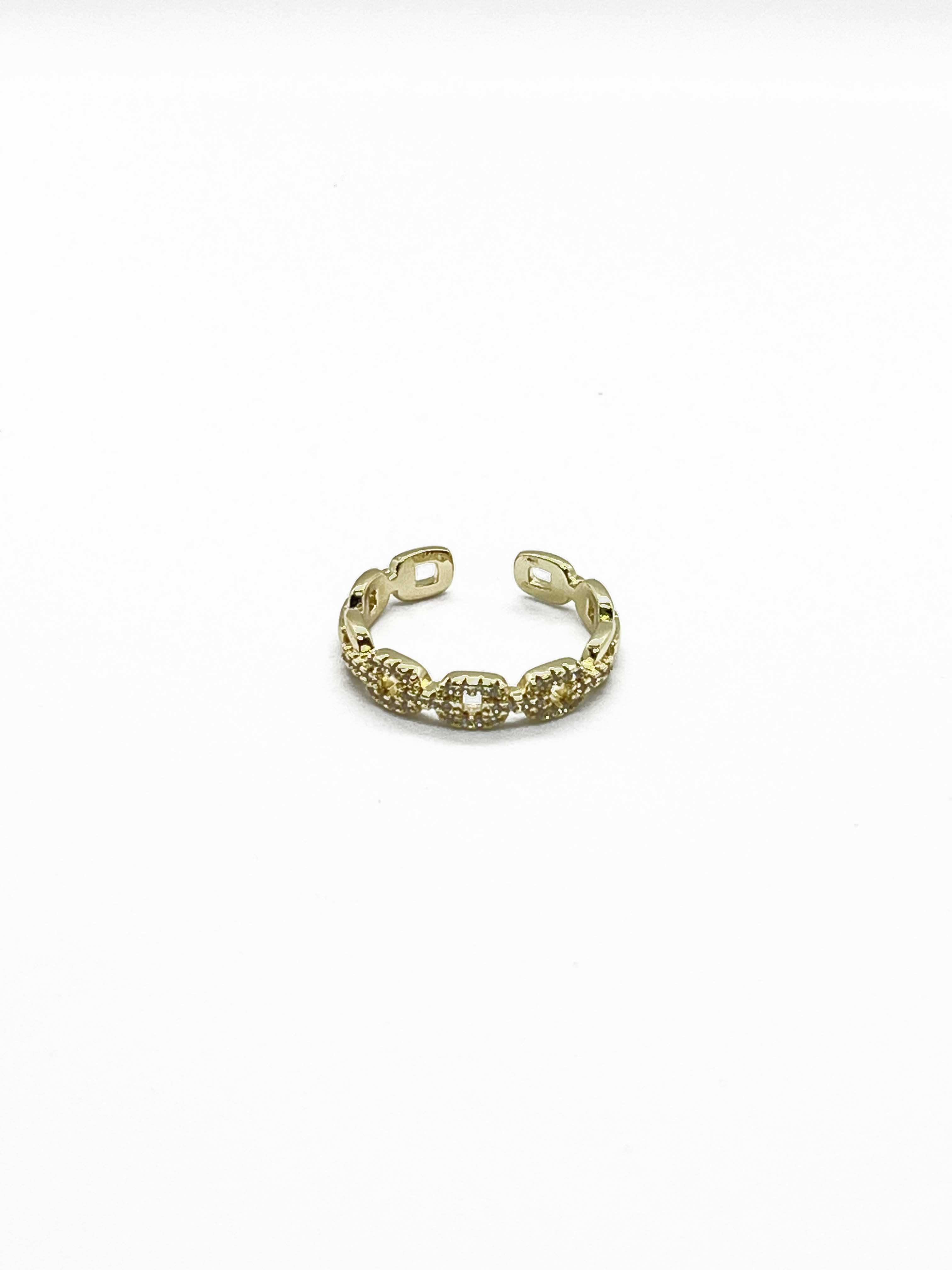 Elegant Zircon Twist Chain Ring